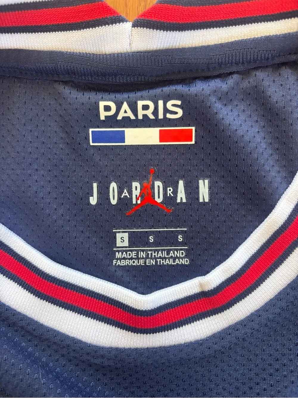Messi Jordan PSG Navy Jersey with Red & White Trim